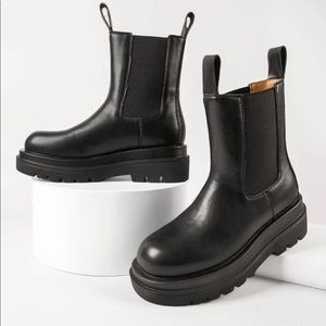 Black high top Chelsea boots